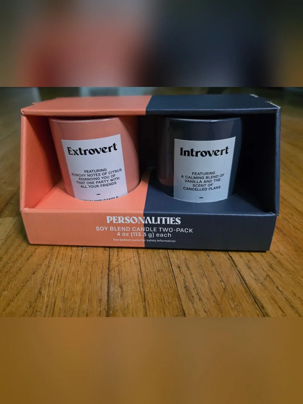 Personalities Soy Blend Candle Two-Pack - Extrovert & Introvert (Coral & Black)
